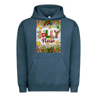 Pigment Midnight Navy Christmas Jolly Nurse Urban Hoodie - Artiststas