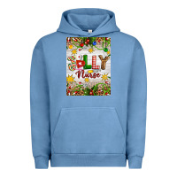 Pigment Pebble Blue Christmas Jolly Nurse Urban Hoodie - Artiststas