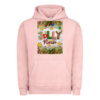 Pigment Salmon Christmas Jolly Nurse Urban Hoodie - Artiststas