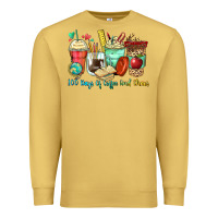 Antique Gold 100 days of coffee and chaos coffee cups Premium Sweatshirt - Zillion Design Studio
