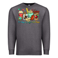 Charcoal Heather 100 days of coffee and chaos coffee cups Premium Sweatshirt - Zillion Design Studio