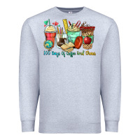 Heather Grey 100 days of coffee and chaos coffee cups Premium Sweatshirt - Zillion Design Studio