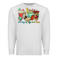 Oatmeal Heather 100 days of coffee and chaos coffee cups Premium Sweatshirt - Zillion Design Studio