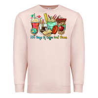 Pale Pink 100 days of coffee and chaos coffee cups Premium Sweatshirt - Zillion Design Studio