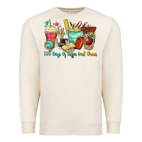 Sandshell 100 days of coffee and chaos coffee cups Premium Sweatshirt - Zillion Design Studio