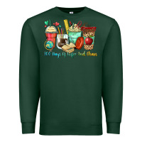 Sports Green 100 days of coffee and chaos coffee cups Premium Sweatshirt - Zillion Design Studio