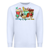 White 100 days of coffee and chaos coffee cups Premium Sweatshirt - Zillion Design Studio