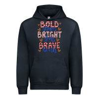 Navy bold stripes bright stars brave hearts Urban Hoodie - JahusDesignShop