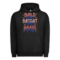 Pigment Black bold stripes bright stars brave hearts Urban Hoodie - JahusDesignShop