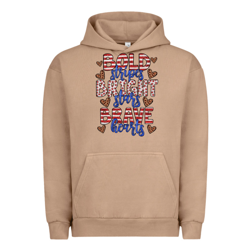 Bold Stripes Bright Stars Brave Hearts Urban Hoodie by JahusDesignShop | Teevron