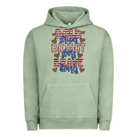 Pigment Oil Green bold stripes bright stars brave hearts Urban Hoodie - JahusDesignShop