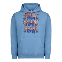 Pigment Pebble Blue bold stripes bright stars brave hearts Urban Hoodie - JahusDesignShop