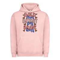 Pigment Salmon bold stripes bright stars brave hearts Urban Hoodie - JahusDesignShop