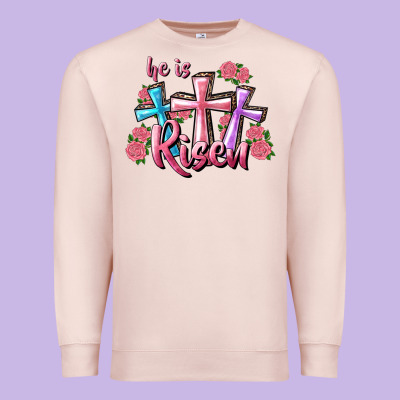Premium Sweatshirt He Is Risen Cross