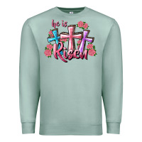 Seafoam He Is Risen Cross Premium Sweatshirt - RanaPortraitStore