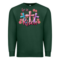 Sports Green He Is Risen Cross Premium Sweatshirt - RanaPortraitStore