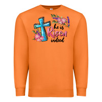 Carrot He Is Risen Indeed Cross And Flowers Premium Sweatshirt - RanaPortraitStore