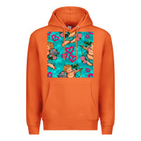 Valentines Day Cupid And Neon Heart Seamless Pattern Premium Hoodie | Teevron