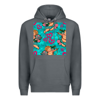 Rock valentines day cupid and neon heart seamless pattern Premium Hoodie - BundleAndBundleShop