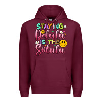 Burgundy staying delulu is the solulu Premium Hoodie - Artiststas