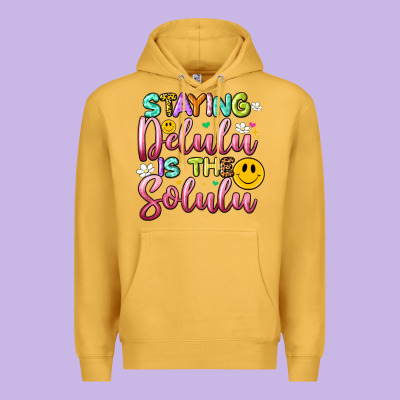 Staying Delulu Is The Solulu Premium Hoodie Designed By Artiststas