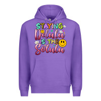 Purple staying delulu is the solulu Premium Hoodie - Artiststas
