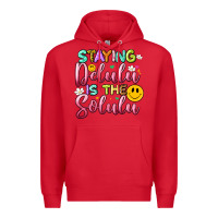 Red staying delulu is the solulu Premium Hoodie - Artiststas