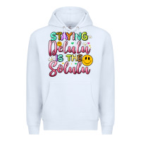White staying delulu is the solulu Premium Hoodie - Artiststas