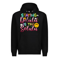 Black staying delulu is the solulu Premium Hoodie - Artiststas