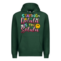 Sports Green staying delulu is the solulu Premium Hoodie - Artiststas
