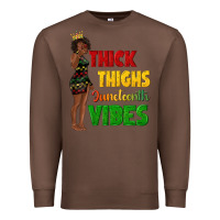Chestnut thick thighs juneteenth vibes with afro black woma Premium Sweatshirt - texasbilliewilder