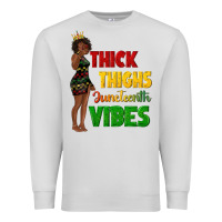 Dove Grey thick thighs juneteenth vibes with afro black woma Premium Sweatshirt - texasbilliewilder