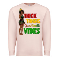Pale Pink thick thighs juneteenth vibes with afro black woma Premium Sweatshirt - texasbilliewilder