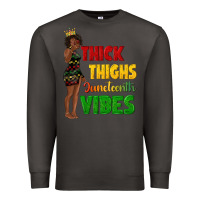 Smoke thick thighs juneteenth vibes with afro black woma Premium Sweatshirt - texasbilliewilder