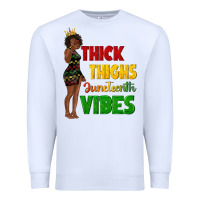 White thick thighs juneteenth vibes with afro black woma Premium Sweatshirt - texasbilliewilder