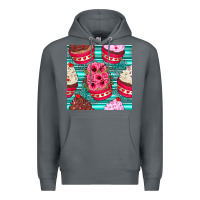 Rock valentines day flower cupcakes and serape seamless pattern Premium Hoodie - BundleAndBundleShop