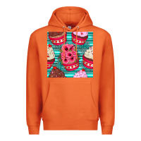 Carrot valentines day flower cupcakes and serape seamless pattern Premium Hoodie - BundleAndBundleShop