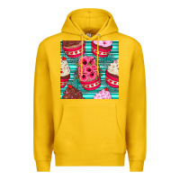 Lemon valentines day flower cupcakes and serape seamless pattern Premium Hoodie - BundleAndBundleShop