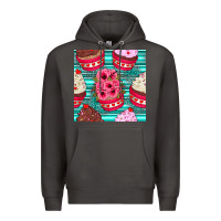 Valentines Day Flower Cupcakes And Serape Seamless Pattern Premium Hoodie | Teevron