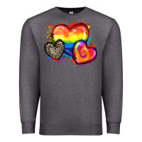 Charcoal Heather pride hearts Premium Sweatshirt - Zillion Design Studio