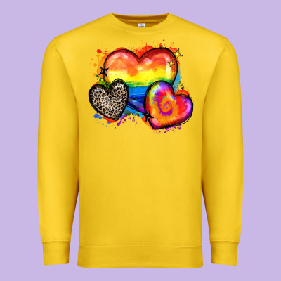 Pride Hearts Premium Sweatshirt Designed By Zillion Design Studio
