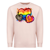 Pale Pink pride hearts Premium Sweatshirt - Zillion Design Studio