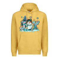 Antique Gold cute coffeecup snowmanand joy Premium Hoodie - AdoDesignShop