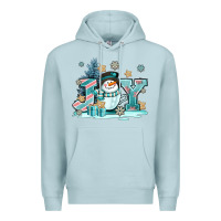 Blue Mist cute coffeecup snowmanand joy Premium Hoodie - AdoDesignShop