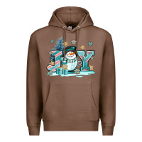 Chestnut cute coffeecup snowmanand joy Premium Hoodie - AdoDesignShop
