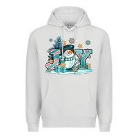 Dove Grey cute coffeecup snowmanand joy Premium Hoodie - AdoDesignShop