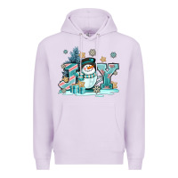 Lilac cute coffeecup snowmanand joy Premium Hoodie - AdoDesignShop
