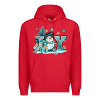 Red cute coffeecup snowmanand joy Premium Hoodie - AdoDesignShop