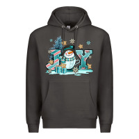 Smoke cute coffeecup snowmanand joy Premium Hoodie - AdoDesignShop