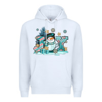 White cute coffeecup snowmanand joy Premium Hoodie - AdoDesignShop
